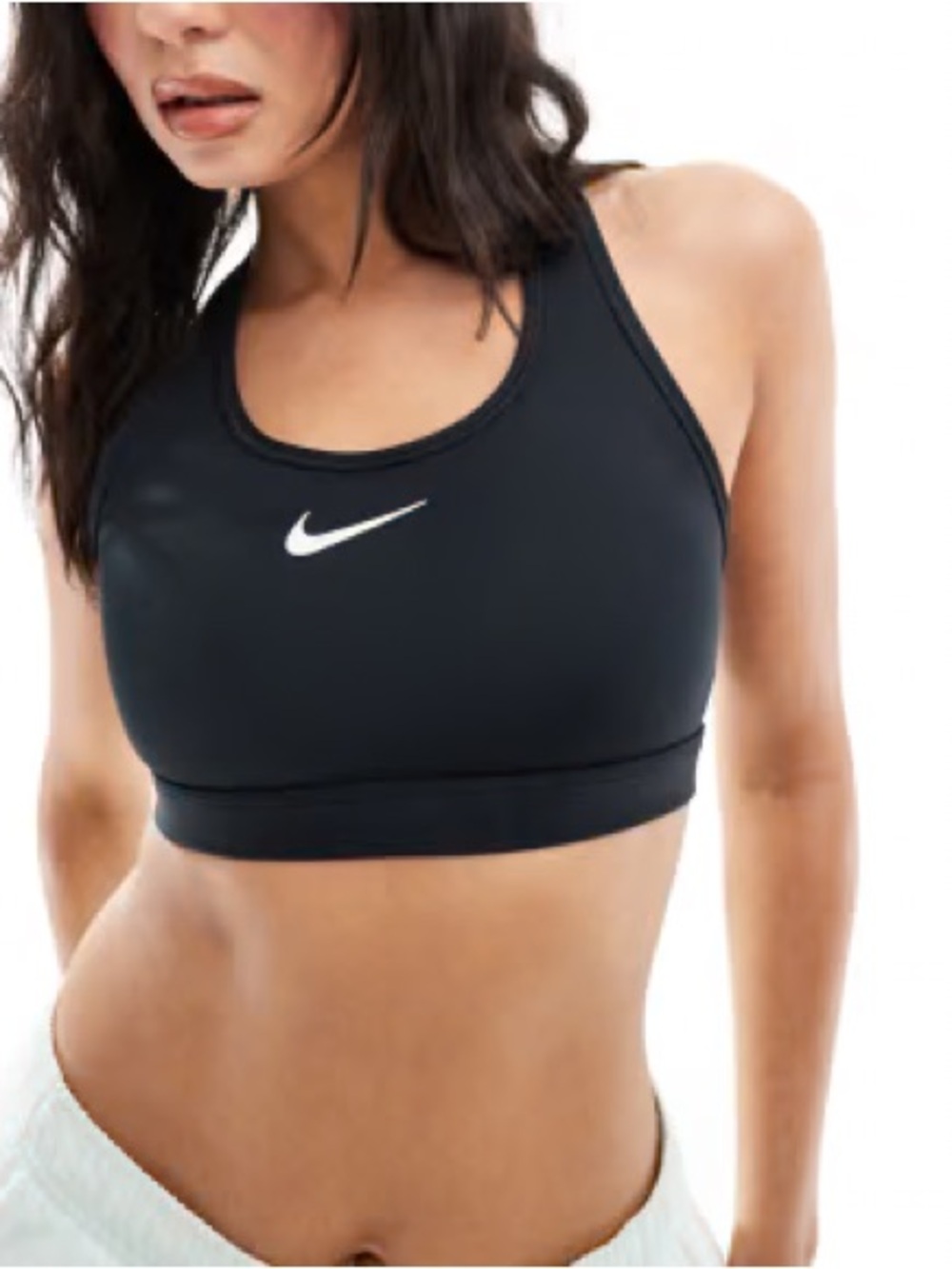 Nike Black Racerback Sports Bra with White Swoosh